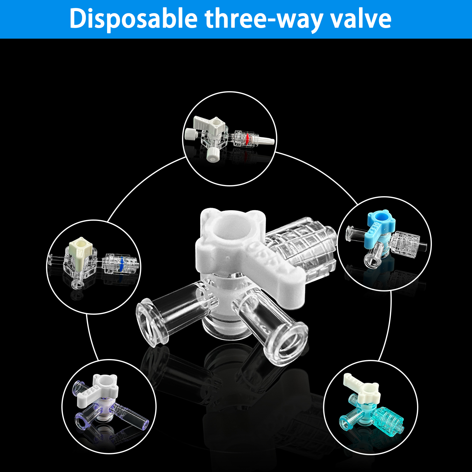 50 three-way stopcock valves,  - Medical Laboratories reseña y precio