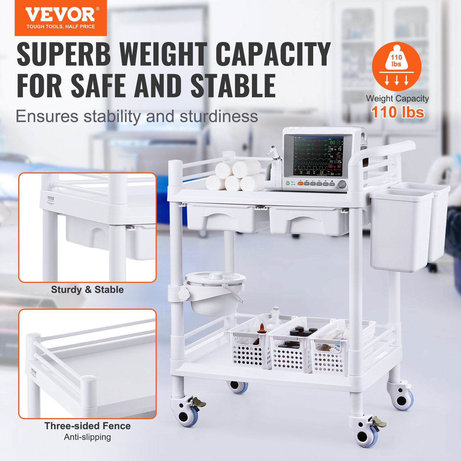 2 Tiers Lab Carts, Lab Utility - Medical Laboratories reseña y precio