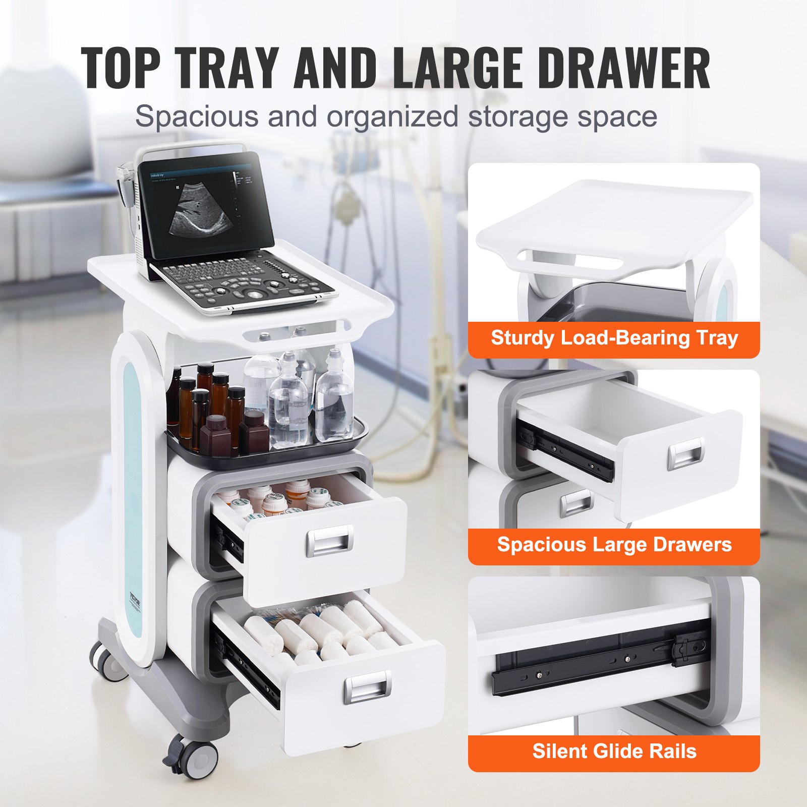 3 Tiers Lab Carts Mobile Medic - Medical Laboratories reseña y precio