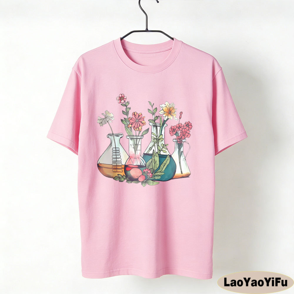 Floral Beakers Chemistry Lab S - Medical Lab Technician reseña y precio