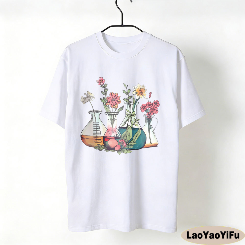 Floral Beakers Chemistry Lab S - Medical Lab Technician reseña y precio
