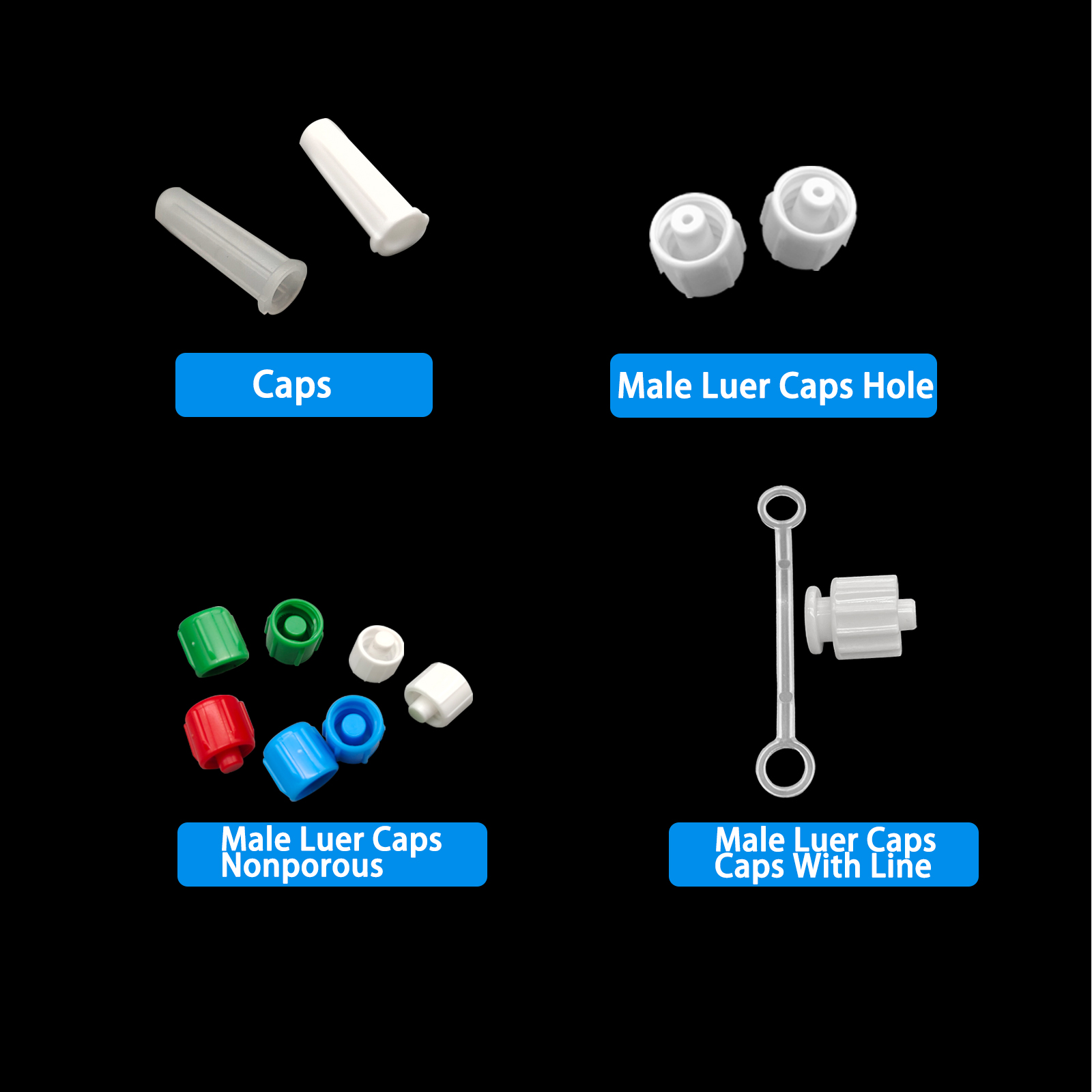500pcs Male Luer Caps Hole for - Medical Laboratories reseña y precio